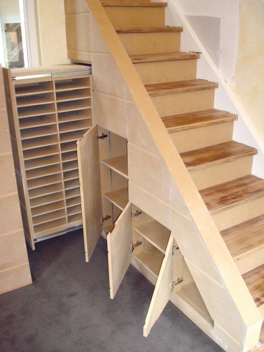 meubles rangement sous escalier